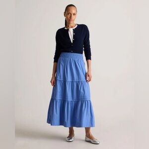 Quince 100% Organic Cotton Poplin Tiered Maxi Skirt
True Blue
